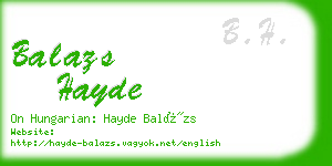 balazs hayde business card